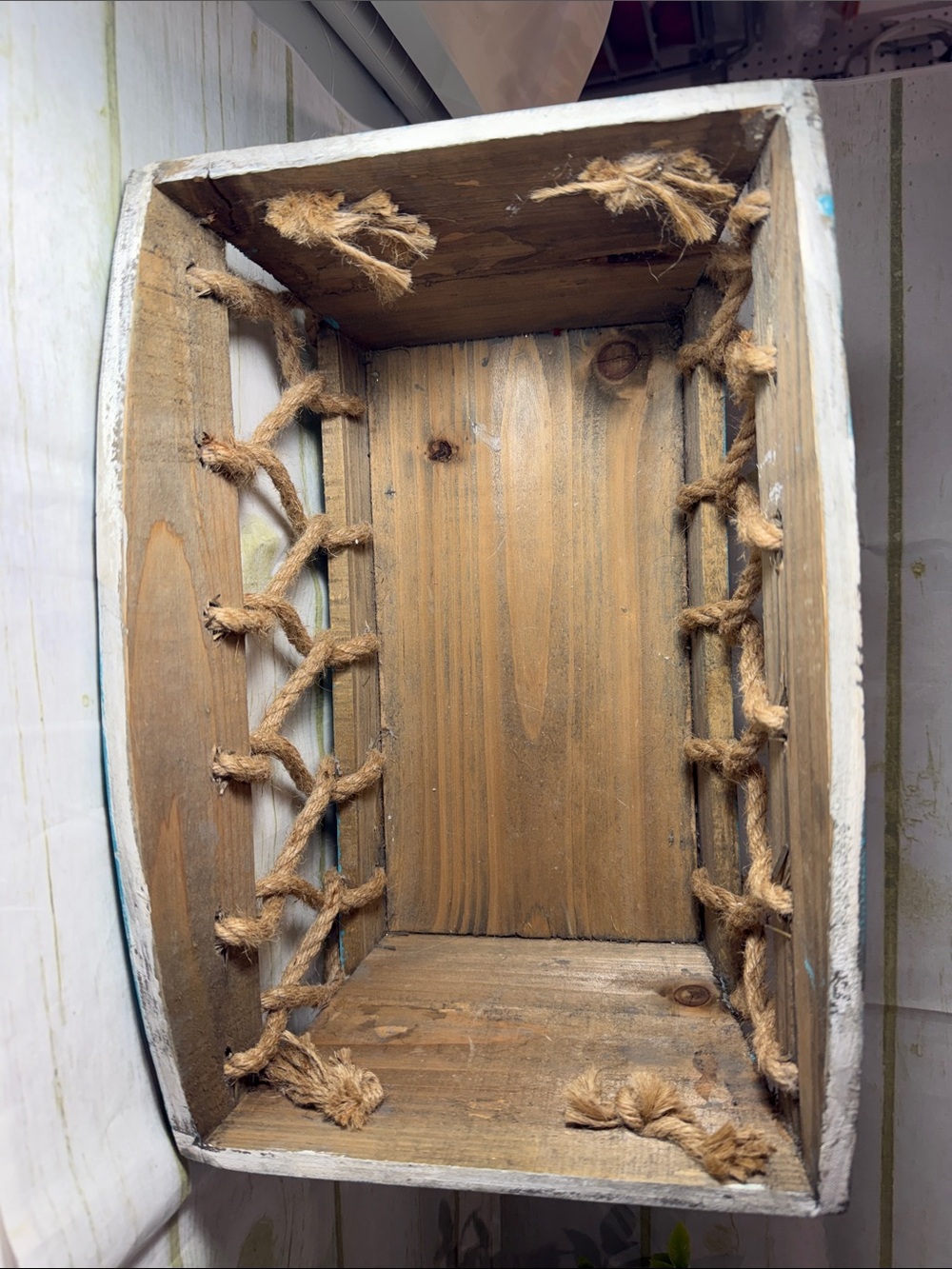 Rustic Turquoise Rope Wall Shelf - Home Accents - Picture 3 of 4